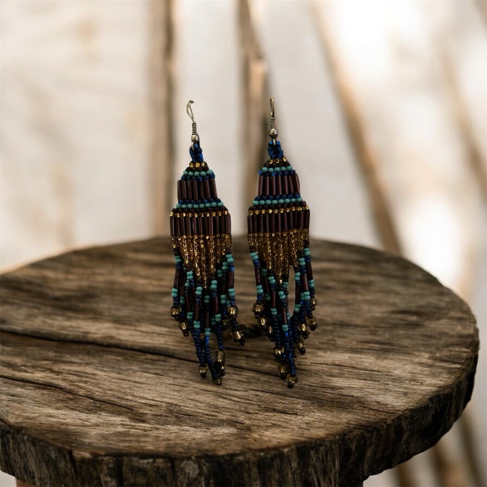 Elegant Beaded Fringe Earrings